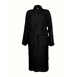 Szlafrok czarny coral fleece ciepły 2XL unisex