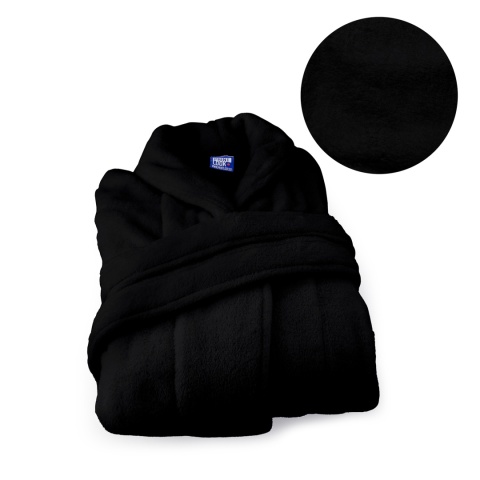 Szlafrok czarny coral fleece ciepły 2XL unisex