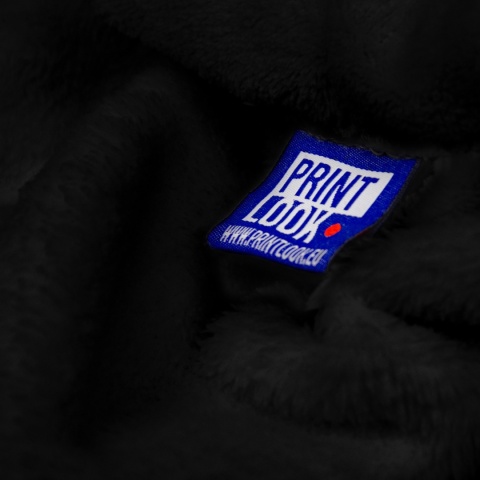 Szlafrok czarny coral fleece ciepły 2XL unisex