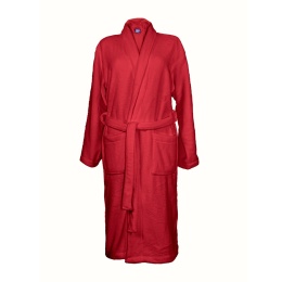 Szlafrok czerwony coral fleece ciepły L unisex