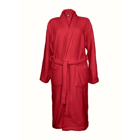 Szlafrok czerwony coral fleece ciepły L unisex