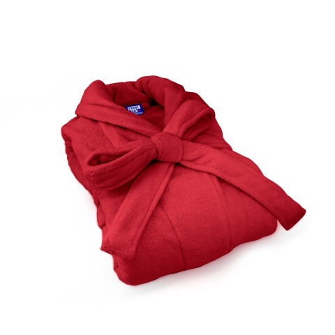 Szlafrok czerwony coral fleece ciepły L unisex