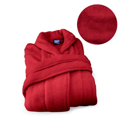 Szlafrok czerwony coral fleece ciepły XL unisex