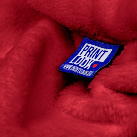 Szlafrok czerwony coral fleece ciepły XL unisex